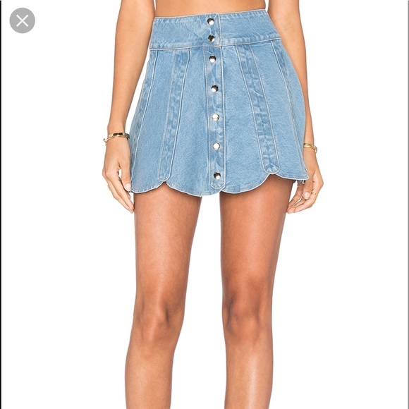 REVOLVE Dresses & Skirts - TEMPORARY SALE ❤️UNDERSTATED LEATHER DENIM SKIRT